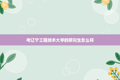 考辽宁工程技术大学的研究生怎么样