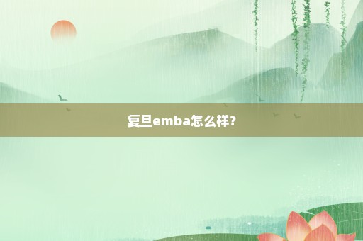 复旦emba怎么样？