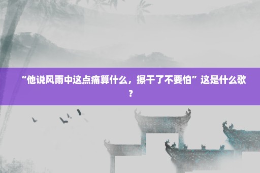 “他说风雨中这点痛算什么，擦干了不要怕”这是什么歌？