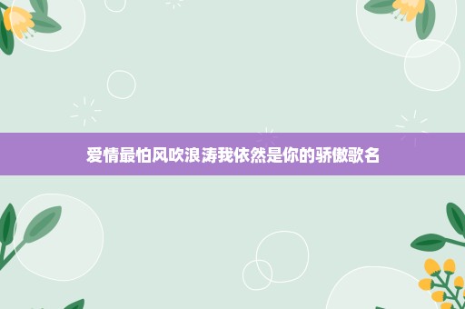 爱情最怕风吹浪涛我依然是你的骄傲歌名