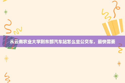 从云南农业大学到东部汽车站怎么坐公交车，最快需要