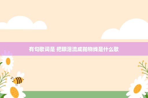 有句歌词是 把眼泪流成抛物线是什么歌