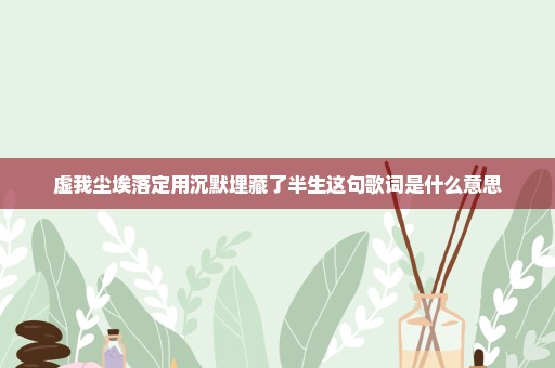 虚我尘埃落定用沉默埋藏了半生这句歌词是什么意思