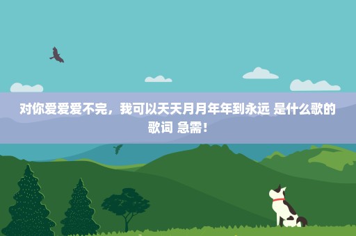 对你爱爱爱不完，我可以天天月月年年到永远 是什么歌的歌词 急需！